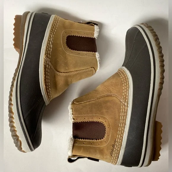 Eddie Bauer Hunt PAC Slip on Boots Wheat Tan Brown Size 10 Duck Waterproof - Picture 9 of 15